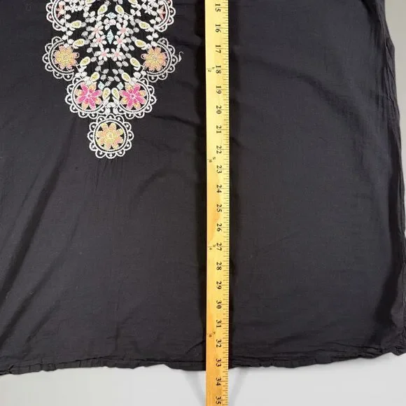 Johnny Was Blouse Tunic Top V-Neck Embroidered Floral Boho Cottage Core Size 2X - Picture 5 of 9